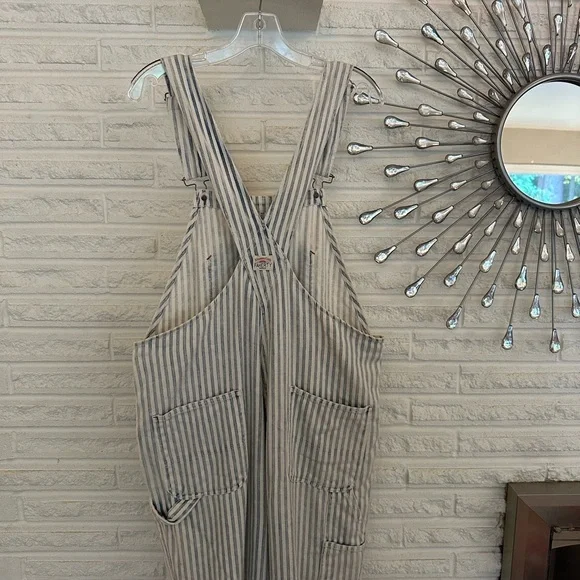 Faherty Women's Striped Blue and White Topsail Classic Overalls - Picture 9 of 13